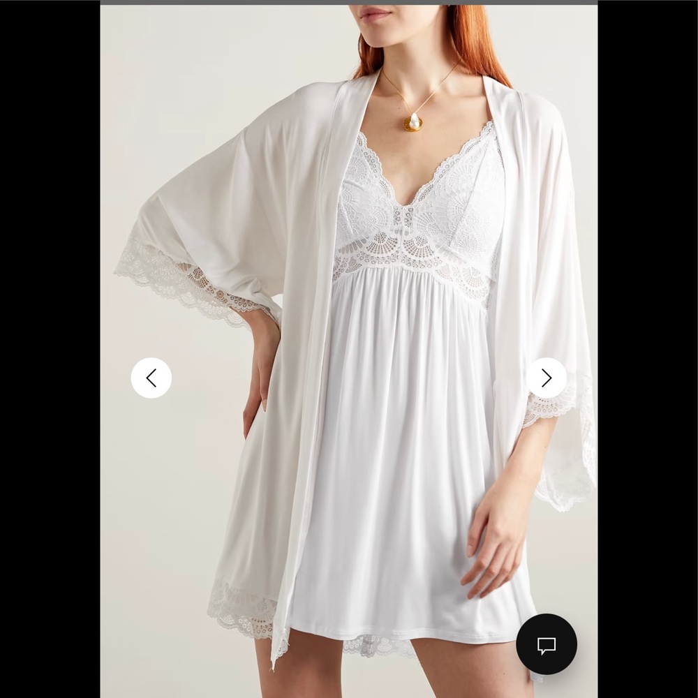 Eberjay White Robe and Chencel lingerie